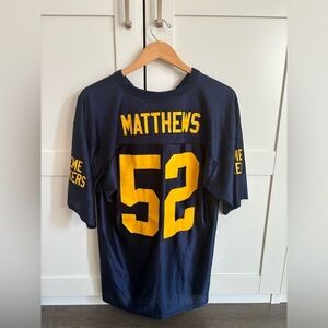 Clay Matthews #52 Green Bay Packers NFL Team Apparel Throwback Jersey Mens Large